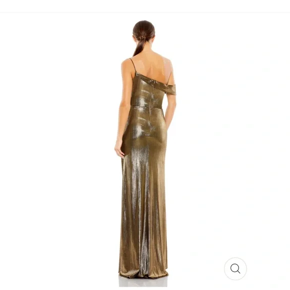 Mac Duggal Metallic Off the Shoulder Gown